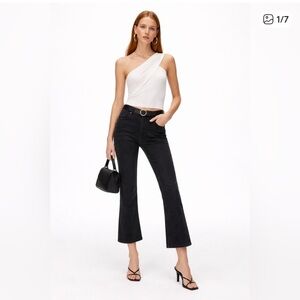 Zara Women's Black High Waist Bootcut Crop Jeans size NWOT